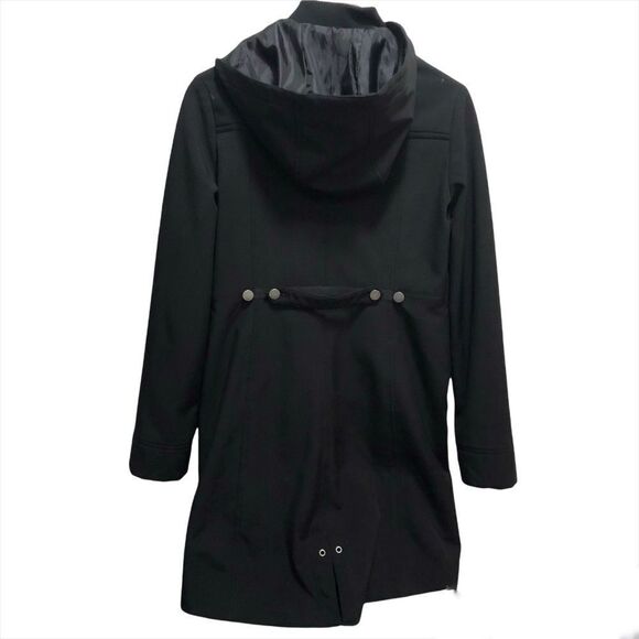 Roots Black Rain Trenchcoat Jacket Size Medium - Picture 8 of 13